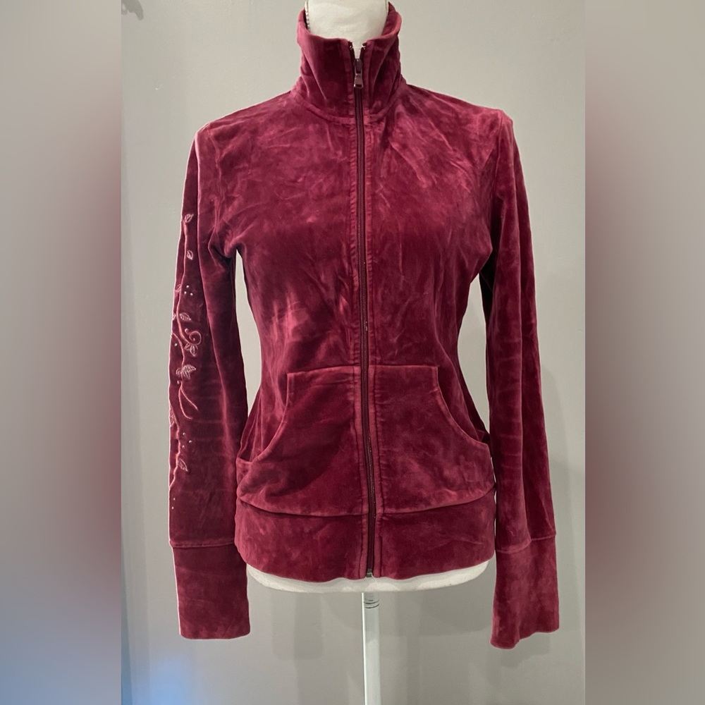 Zella Burgundy Velvet Jacket